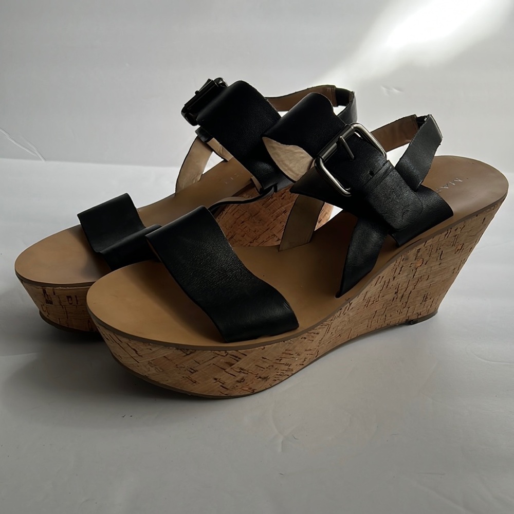 Marc Fisher MF Oralie Leather wedge size 9